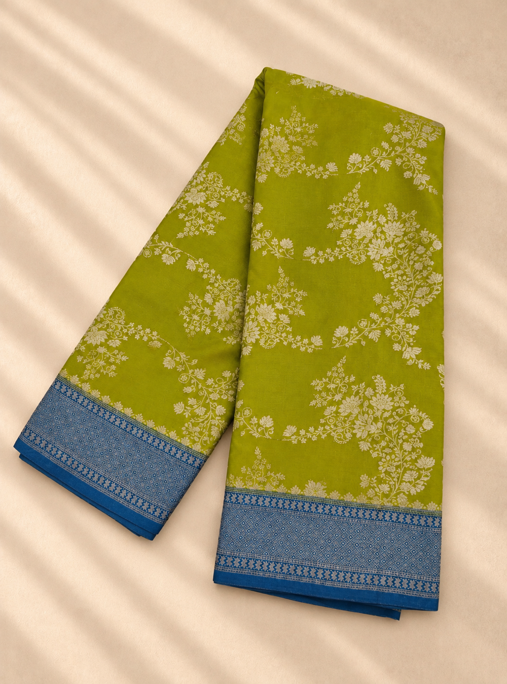 Banarasi Georgette Saree _ Olive Green Colour with Jaali Pattern