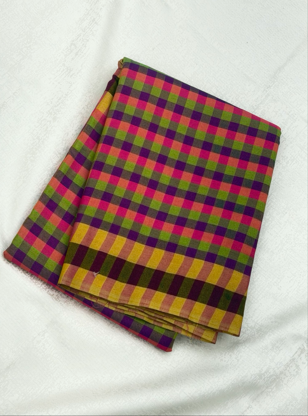 Silk Cotton Saree _ with Madras Checked Pattern